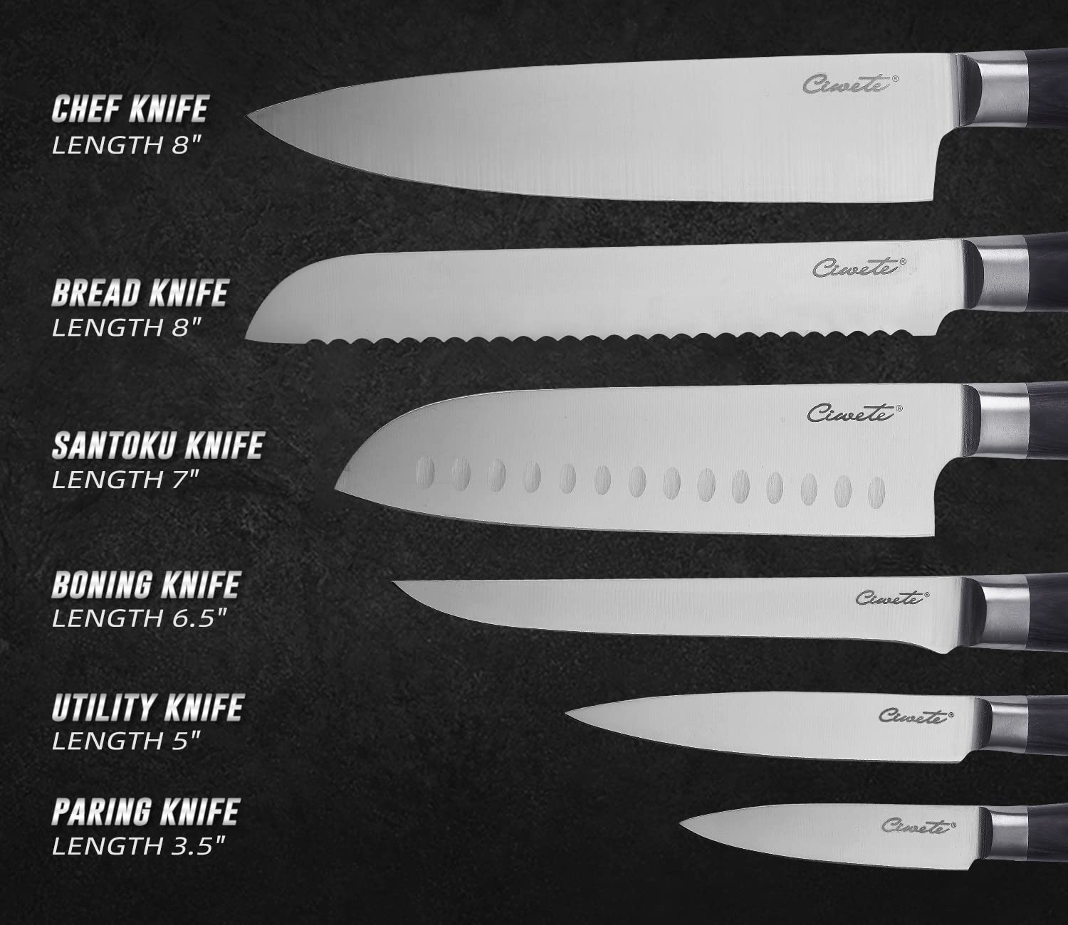 Ciwete 6-Piece Kitchen Knife Set