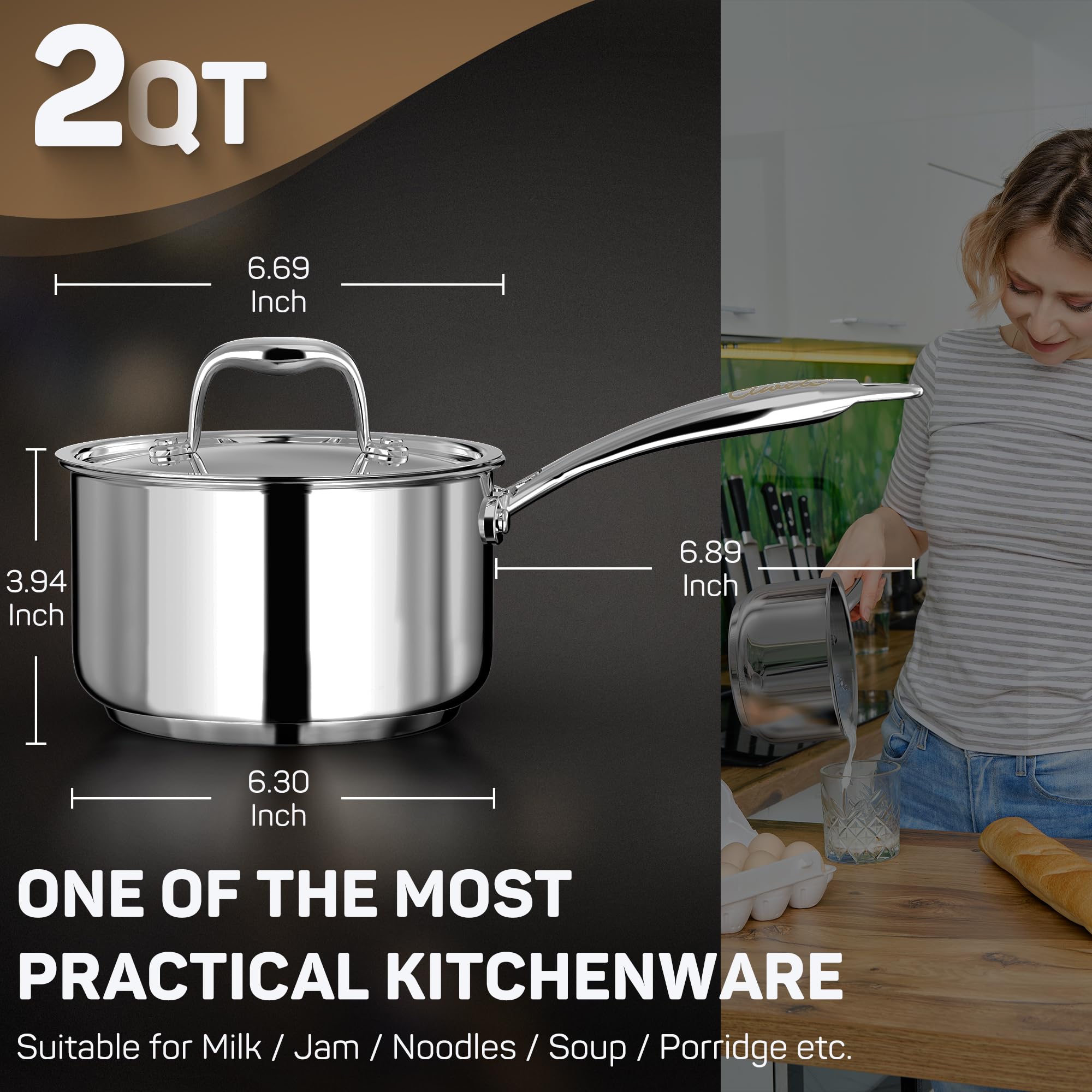 Ciwete 2 Qt Saucepan with Lid